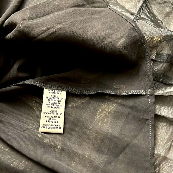 NWT Max Studio smocked gold & silver dress M - Picture 7 of 9